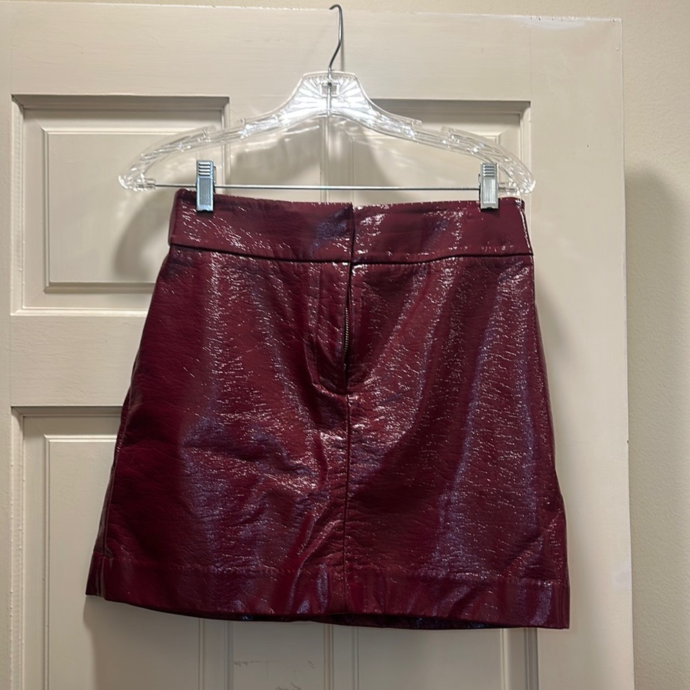 & other stories Burgundy Faux Leather Mini Skirt